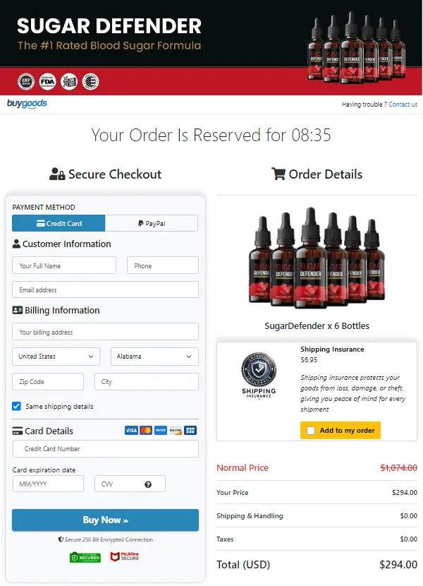Secure Order Form